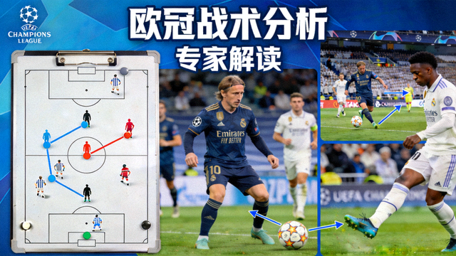 专家解读欧冠战术分析视频封面图，战术板和比赛画面展示